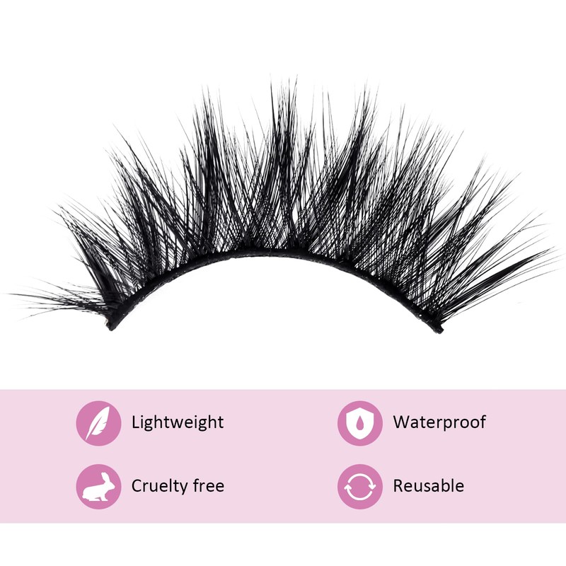 False Eyelashes, 7 Pairs, 4D Fake Lashes, Natural False Eyelashes,