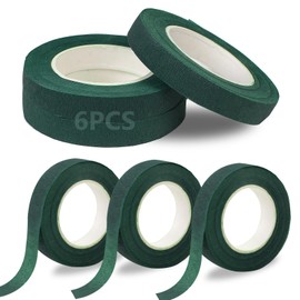 DSUWAZU DSUWAZU 6 Roll Floral Tape 1/2inch Flower Tape Dark Green, Floral Tapes for Bouquet Stem Wrapping and Floral Crafts, Wedding Bouquet