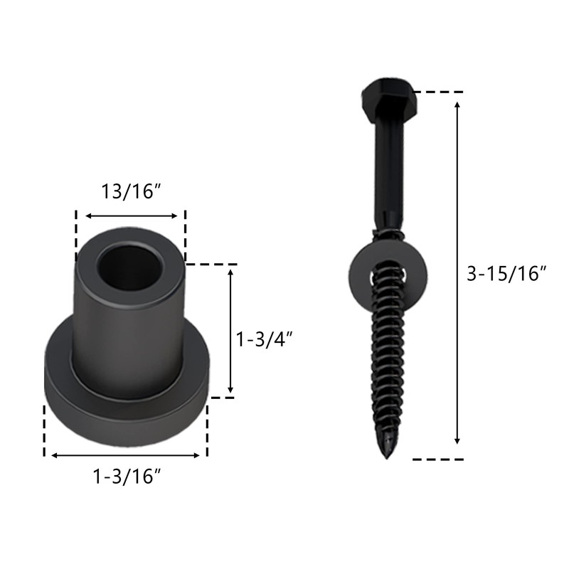 skysen 5 PCS 1-3/4" Barn Door Wall Spacer with Screws