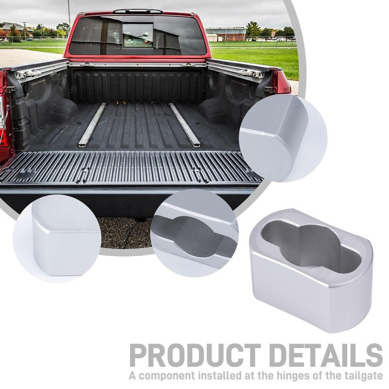 wzrasmiles Silver Aluminum Replacement Tailgate Hinge Bushing Compatible with 2005-2024