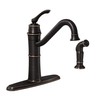 Moen Wetherly Mediterranean Bronze High-Arc Kitchen Faucet with Side Spray,