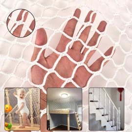 Balcony Netting for Pets，Apartment，Stair，Trampoline，Playground，Child Safety Rope Net，Driveway Net for Kids Safety，Baseball Softball Net Sports Netting (3.3ft×6.6ft, White)