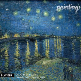 2025 Wall Calendar Art Paintings, 14 Months Wall Calendars, Nov.2024 - Dec.2025, 12" x 24" Opened, Thick Glossy Paper, 2025 Monthly Wall Calendars, Home and Office Organizer