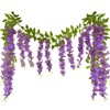 CISDUEO 2 Pcs Wisteria Hanging Flowers Vines Purple Wisteria Flowers