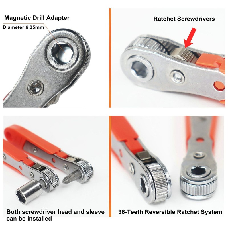 36-Tooth Ratchet Mini Screwdriver Repair Tools, Compact Torque Solution for