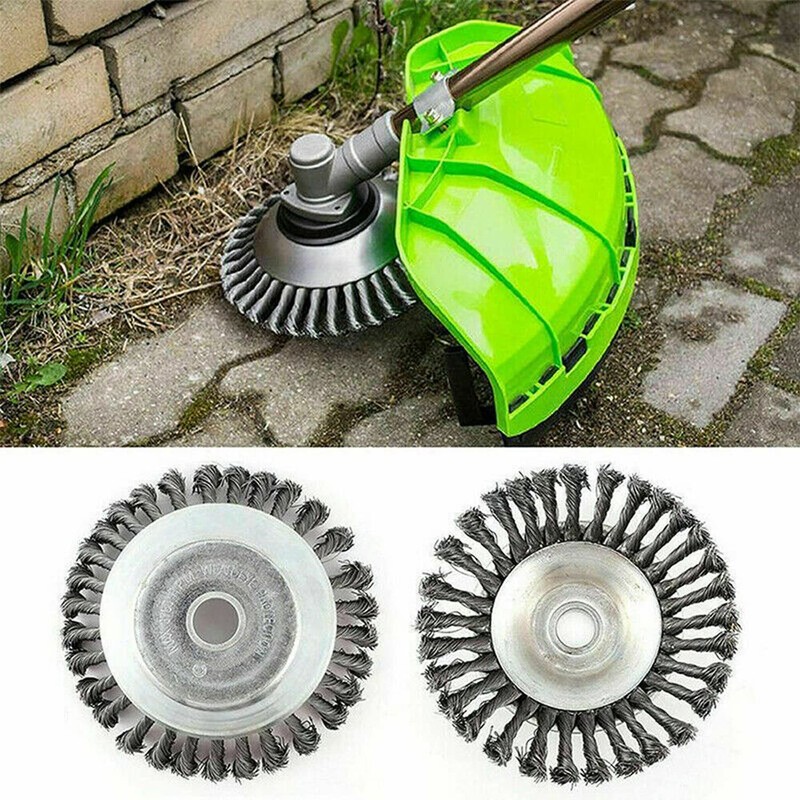 6/8" Weed Brush Steel Wire Trimmer Wheel Garden Lawnmower Grass