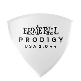 ERNIE BALL 9337 Guitar Picks, White SHIELD Prodigy, Triangle, 0.08 inch (2.0 mm), Delrin, White, 6 Pack