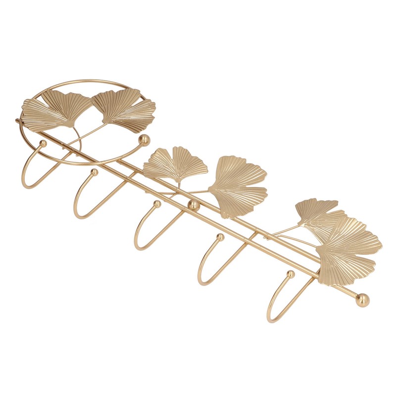 Wall Coat Rack Ginkgo Leaf Design Simple Elegant Style Wide