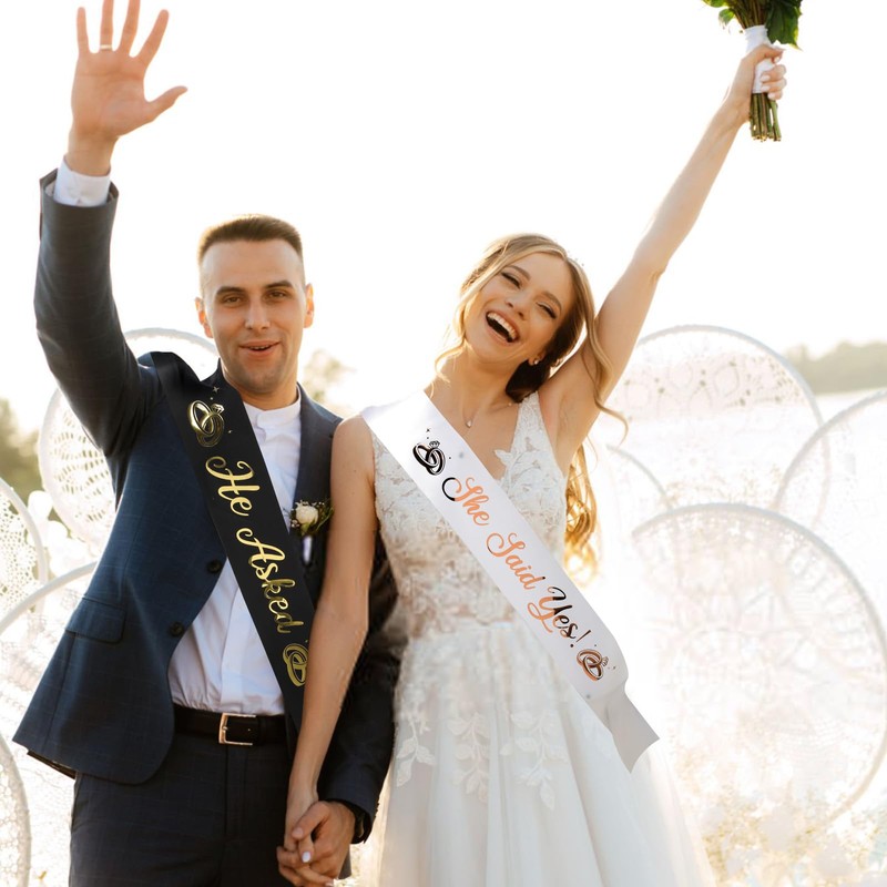 Grevosea He Asked & She Said Yes Sash Kit, Just