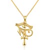 KINGWHYTE Ankh Chain Sterling Silver Egyptian Cross Necklace The Eye