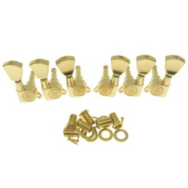 Wilkinson 3L3R Gold E-Z Post Guitar Tuners EZ Post Guitar Tuning Keys Pegs Machine Heads with Tulip Button for Les Paul or Acoustic Guitar