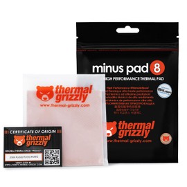 Thermal Grizzly Minus Pad Thermal Interface Pad 100 x 100 x 1.0 mm Electrical Non-Conductive High Thermal Conductivity and Compressibility for SSDs, GPUs and Electronics (Pack of 8)