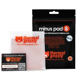 Thermal Grizzly Minus Pad Thermal Interface Pad 100 x 100 x 1.0 mm Electrical Non-Conductive High Thermal Conductivity and Compressibility for SSDs, GPUs and Electronics (Pack of 8)