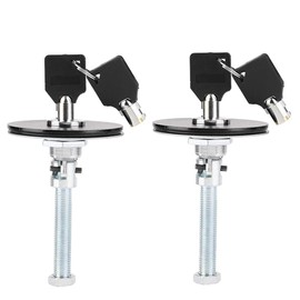 KIMISS Car Hood Locks, 2pcs Universal Aluminum Alloy Engine Hood Cover Lock Key Pin Kit Safety Latch Pin (Black)