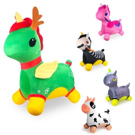 Bouncy Horse - Baby Toys Inflatable Plush Bouncing Deer Hopper, Indoor Outdoor Toys Ride On Animal with Pump for Boys Girls Toddlers Birthday Party Gifts