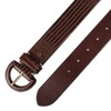 Cole Haan Women's Leather Wrapped Buckle Lizard Emboss Belt, Brown,