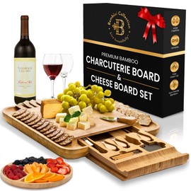 Charcuterie Board Gift Set - Bamboo Cheese Board and Knife Set - Housewarming Gifts for New Home, Wedding Gifts for Couples 2025, Bridal Shower Gifts, Birthday Gifts for Women
