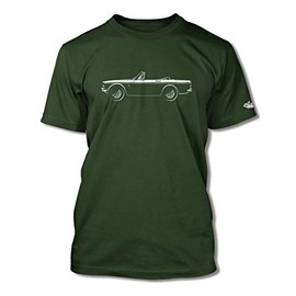 Sunbeam Tiger Convertible T-Shirt - Side View - British Classic Car Forest Green