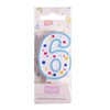 PME Blue Number 6 Candle, 2.5 inch