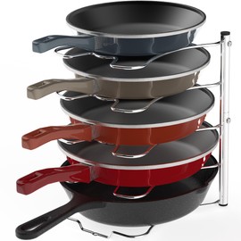 Simple Houseware Cabinet Pantry Pot and Pan Organizer Holder Rack, Chrome