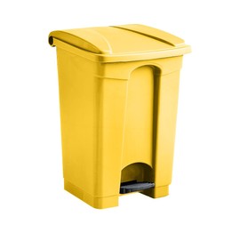 Zedfire Plastic Garbage Bin with Foot Pedal, Hands-Free Garbage Can, Yellow, 12 Gallon Rectangular Step-On Commercial Trash Can for Restaurant/Office/Kitchen