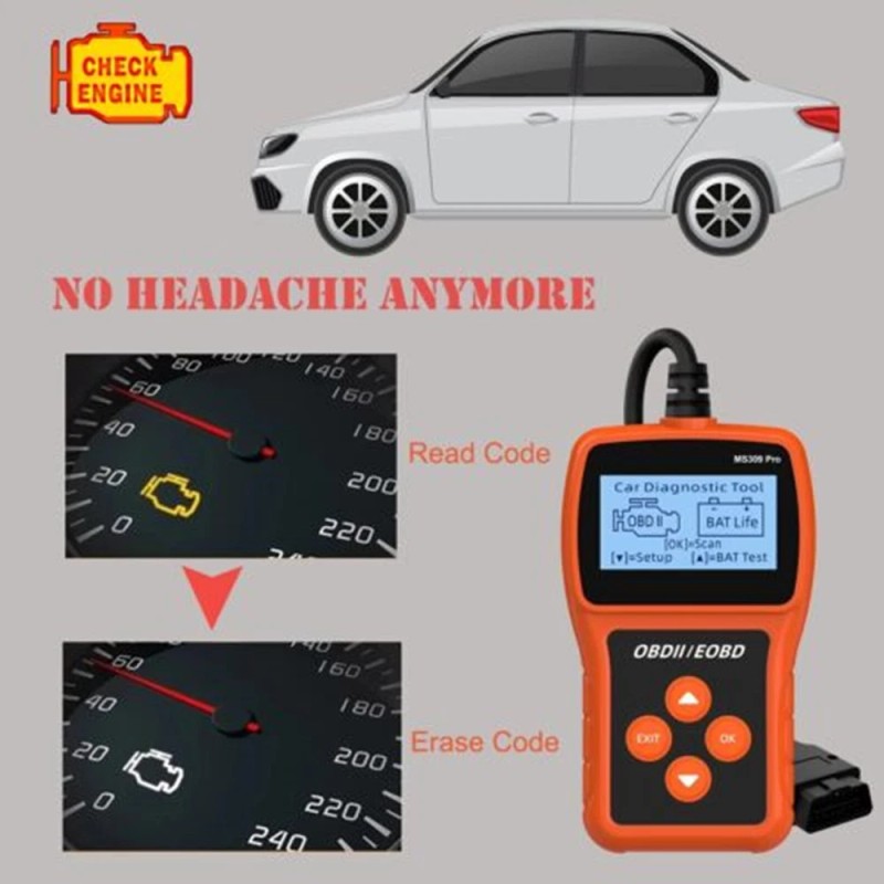 OBD2 Code Reader Automotive OBDII Scanner Car Check Engine Fault