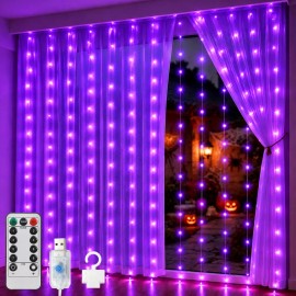 ASVEL - 2 Pcs 5v Cortinas Serie Luces 300 Led Decorativas Usb 3x3m