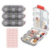 Acquwistach 4Pack Travel Pill Organizer with 64 Stickers - 10