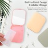 Jaasuee Folding Compact Pocket Mirror and Comb Set, Creative Kawaii