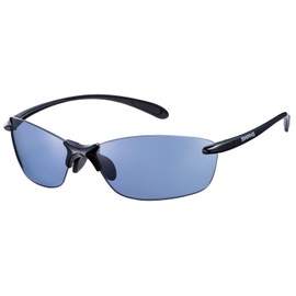SWANS Airless-Leaf Fit SALF-0067 BK Sports Sunglasses, Ice Blue Polarized Lenses, Black/Black