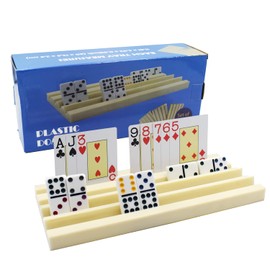 Yuanhe - Portatarjetas de plástico para dominó – Organizador de soporte para azulejos y bandejas para juegos de cartas de juego, juego de 4