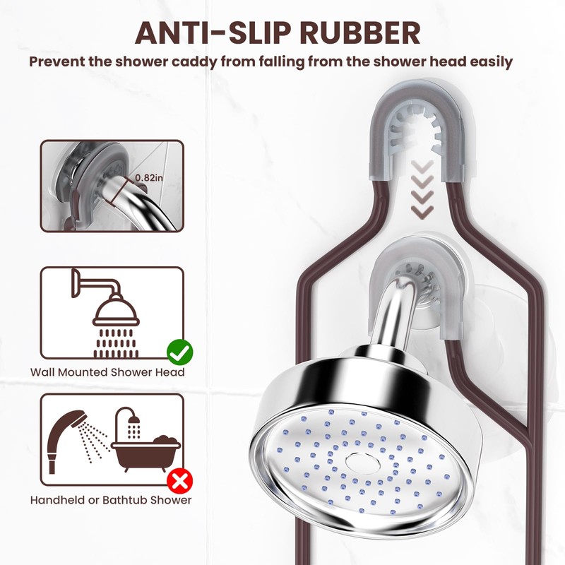 REINHARDT Shower Caddy Hanging, Rustproof Shower Caddy Anti-Swing Shower Organizer