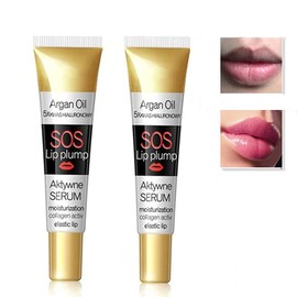 2 Piece Lip Plumper Set, Instant Volumising Collagen Lip Plumping Shine Moisturising Cream Repair Lip Extreme Volume Essence Lips Enhancer, Increase Lip Elasticity