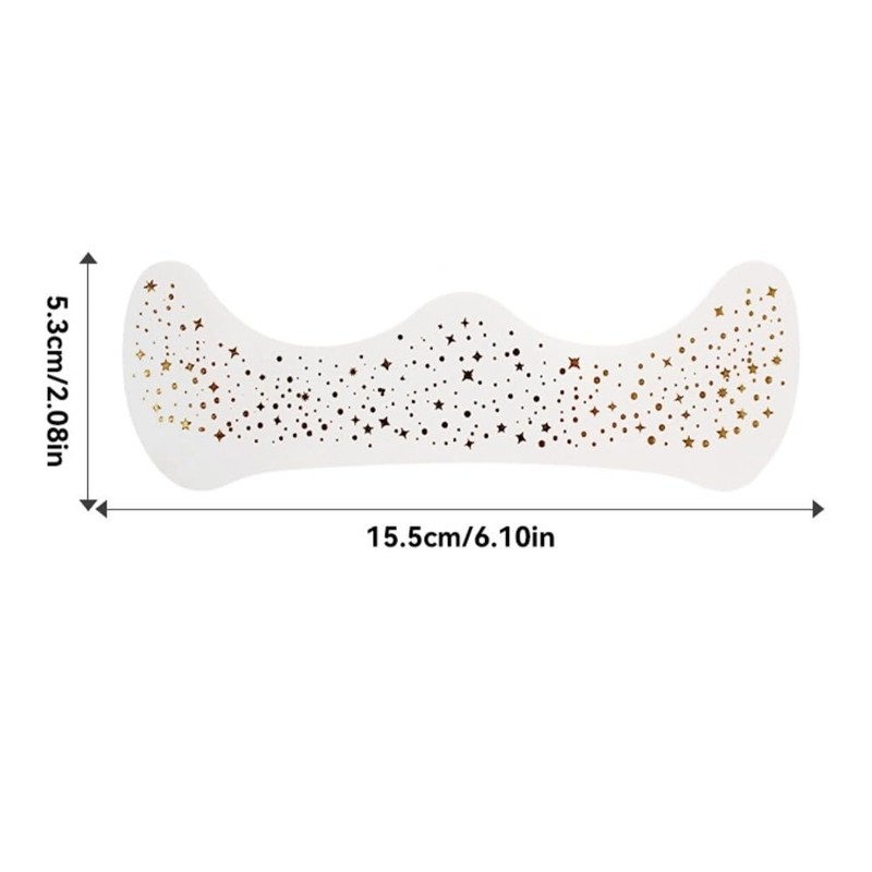 Poemtian 10pcs Glitter Freckles Face Tattoo, Gold Star & Dot