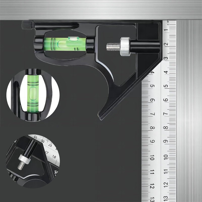 Bailinks 12Inch/300mm combination square, engineers square Stainless Steel metal ruler,