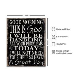 God Wall Decor Picture - Faith Wall Decor - Religious Gifts for Men, Women - Catholic Gifts for Men - Funny Christian Wall Art - Church Decorations - Grateful Wall Art - Inspirational Wall Decor Sign