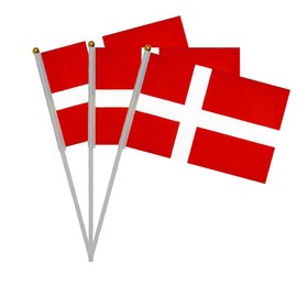 Pack of 20 Denmark Crank Flags, Denmark Mini Flag Portable, Denmark Flag, Small Flag Denmark, Mini Flag Denmark, Small Flag Denmark