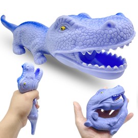 Dinosaur Squishy Toys Dino Stress Balls for Kids, Stretchy Stress Relief Ball Squeeze Toys, Sand-Filled Dinosaur Sensory Toys, Dino Fidget Toys for Adult (Blue)