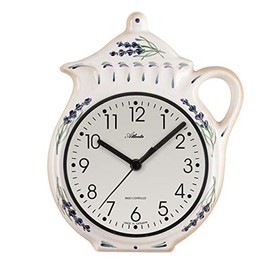 Atlanta Kitchen Clock Country House Ceramic White Pot with Lavender – 6025