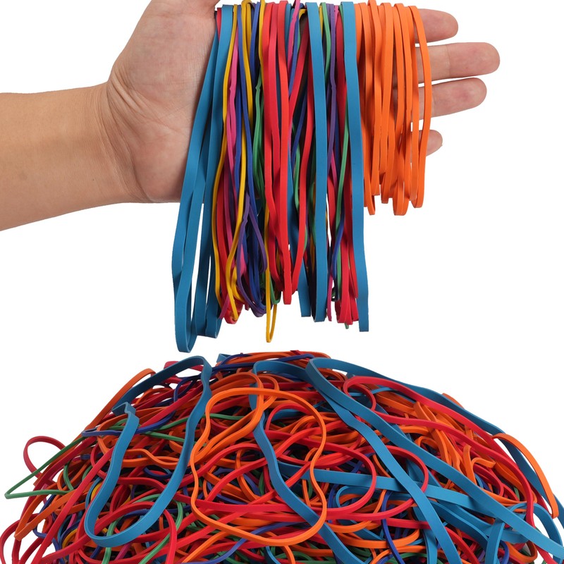 Rubber Bands Assorted Sizes Large 0.5lb Size117A #117B, 8in, 4-4/5"