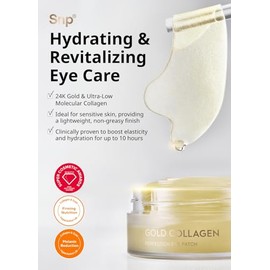 SNP Shining Nature Purity- ALTA ABSORCIÓN: El parche para ojos Perfection de oro de 24 quilates contiene colágeno ultrafino de 125Da y oro de 24 quilates para mejorar la elasticidad de la piel, reduci