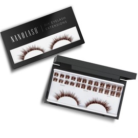 Nanolash Cluster Eyelashes for DIY Eyelash Extensions at Home, Pack of 36 - Make Yourself, Eyelash Extension DIY, DIY False Eyelashes (Brown, Heartbreaker)