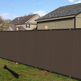 ECOOPTS 6'x106' Privacy Fence Screen Windscreen with Copper Grommets, Fit for Commercial Fence and Residential Garden Outdoor 90% UV Blockage, Cable Zip Ties Included (Brown)