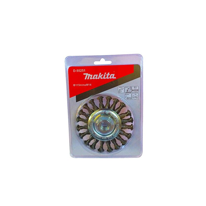 Makita Twisted Wire Wheel, 115 mm Diameter, 14 x 2
