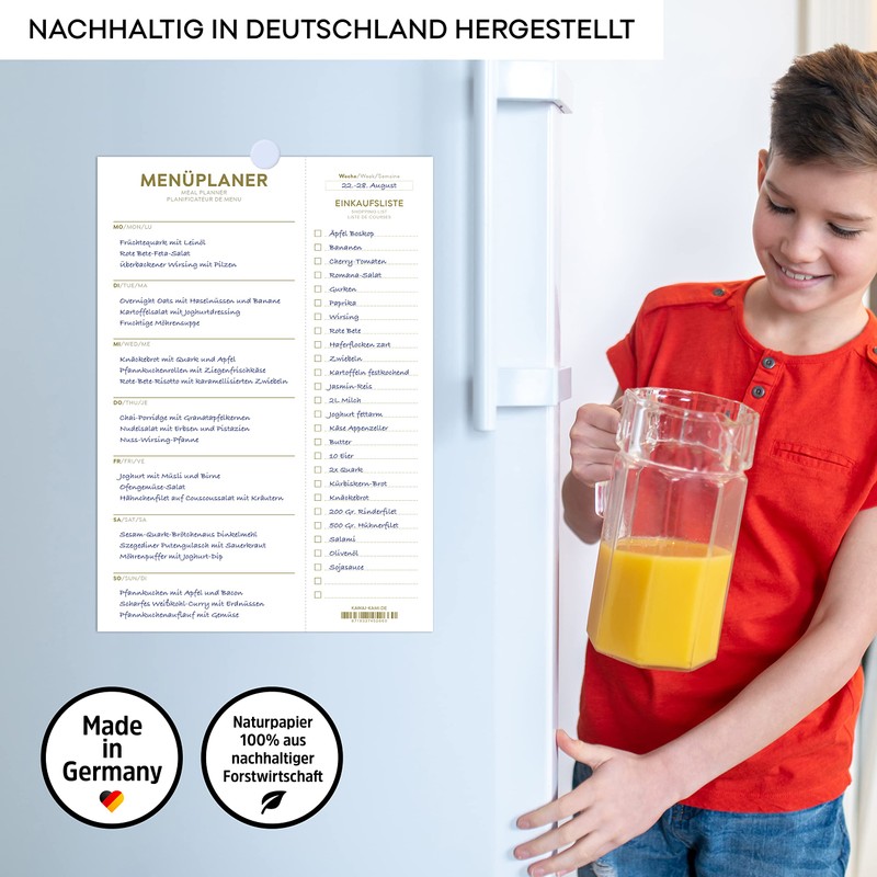 Menu Planner with Grocery List - Meal Planner - Minimalist