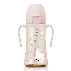 GROSMIMI Flip Top Spill Proof Sippy Cup, PPSU, BPA Free, 10 oz, Stage 2 Straw for Toddlers (Unicorn)