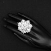 Chaoyite Flower Shape Crystal Cocktail Stretch Ring Party Prom Floral