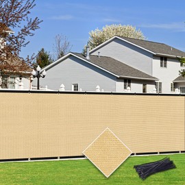 Cisvio 5'X96' Privacy Screen Fence 90% Blockage Custom Size Heavy Duty Protective Covering Mesh Fencing for Outdoor Patio Lawn Garden Balcony Sand (5'x1' to 5'x300')