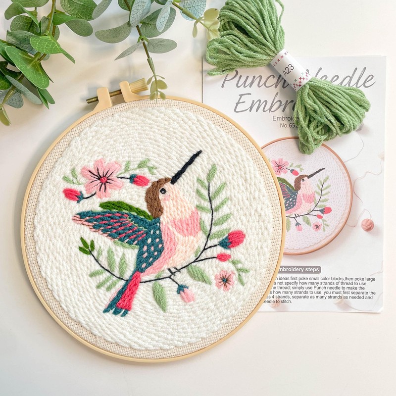 Myfelicity Punch Needle Embroidery Kit, Beginner Craft Set with Animal
