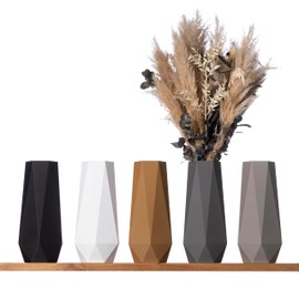 3D Vase Bao Decorative Vase XL 38 cm Floor Vase Decorative Vase Pampas Grass Dried Flowers (Brown)